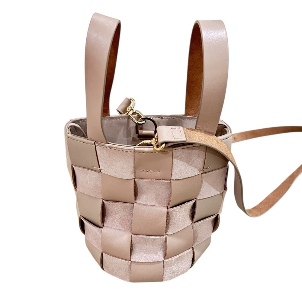 Nwot J Crew Cream taupe Woven leather Crossbody Bag removable adjustable straps